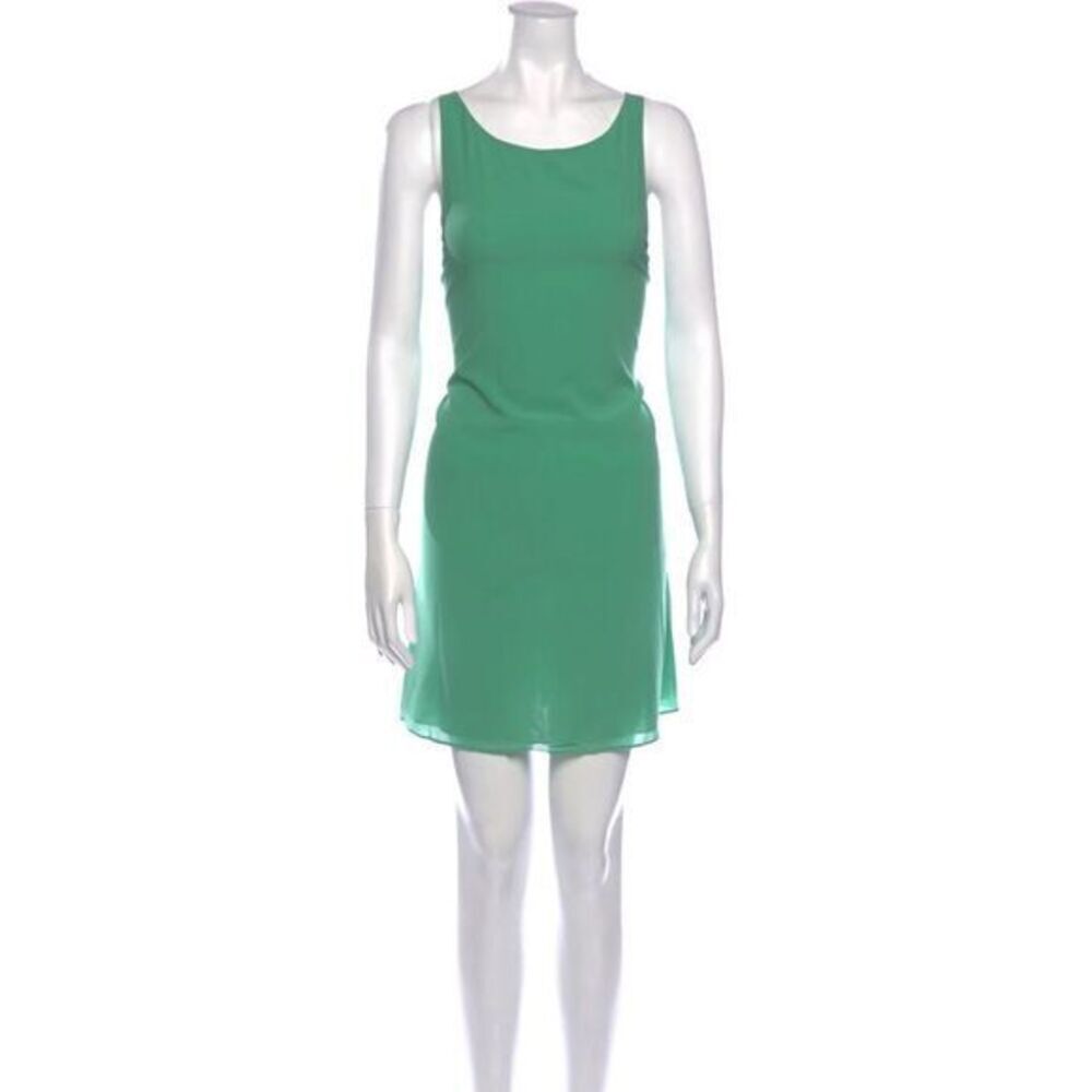 NEW Alice + Olivia Sleeveless Silk Mini Dress, Jade Green, Small